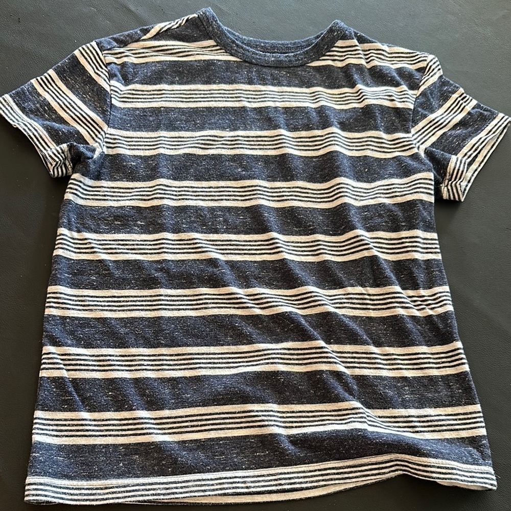 Cat & Jack Navy and Cream Striped Tee